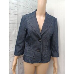 Trina Turk Women's Charcoal Gray Black Button Front Blazer Jacket Size 4